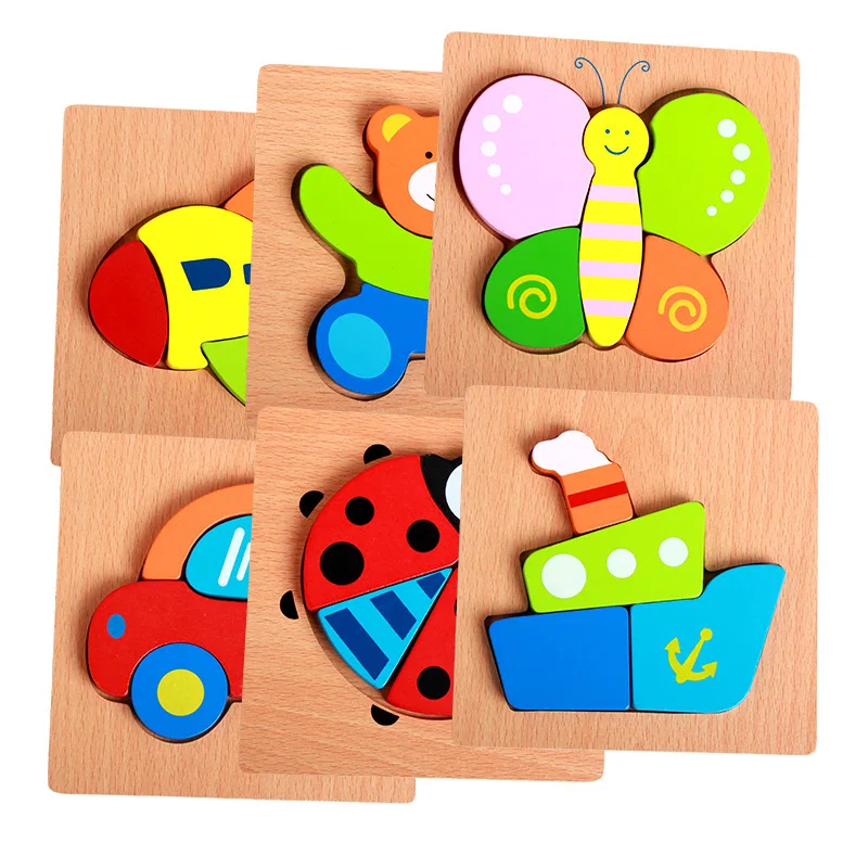 Deti Montessori Hračky Montessori Materiály, Drevené Vzdelávacie Hračky Pre Deti oyuncak 3D Puzzle brinquedos Montessori Detské Hračky