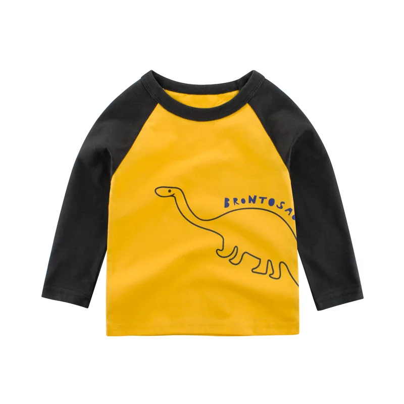 Detské nosenie jeseň nové produkty, detské long sleeve T-shirt klesnutie tričko detí, chlapcov a dievčatá falošné dvoch dinosaurov c