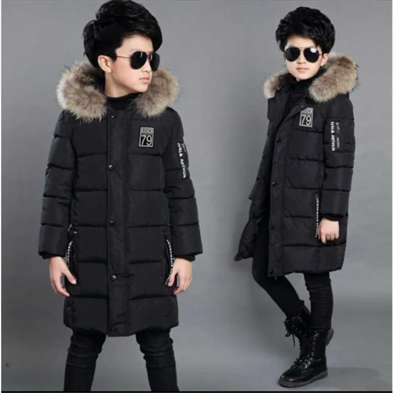 Detské oblečenie chlapec zimný kabát dlhý oddiel Zahustiť 2018 nový detí bavlnená bunda Vysoko kvalitné ručne-čalúnená bavlna