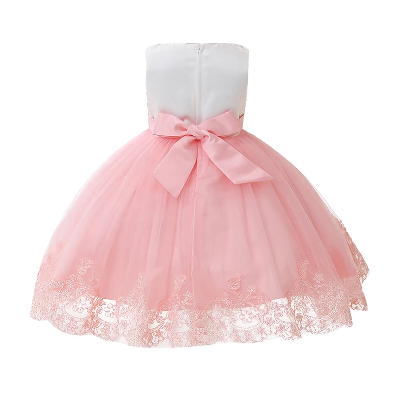Detské šaty princezná šaty vyšívané kvet korálkové dievča čipky šaty flower girl bez rukávov sukne