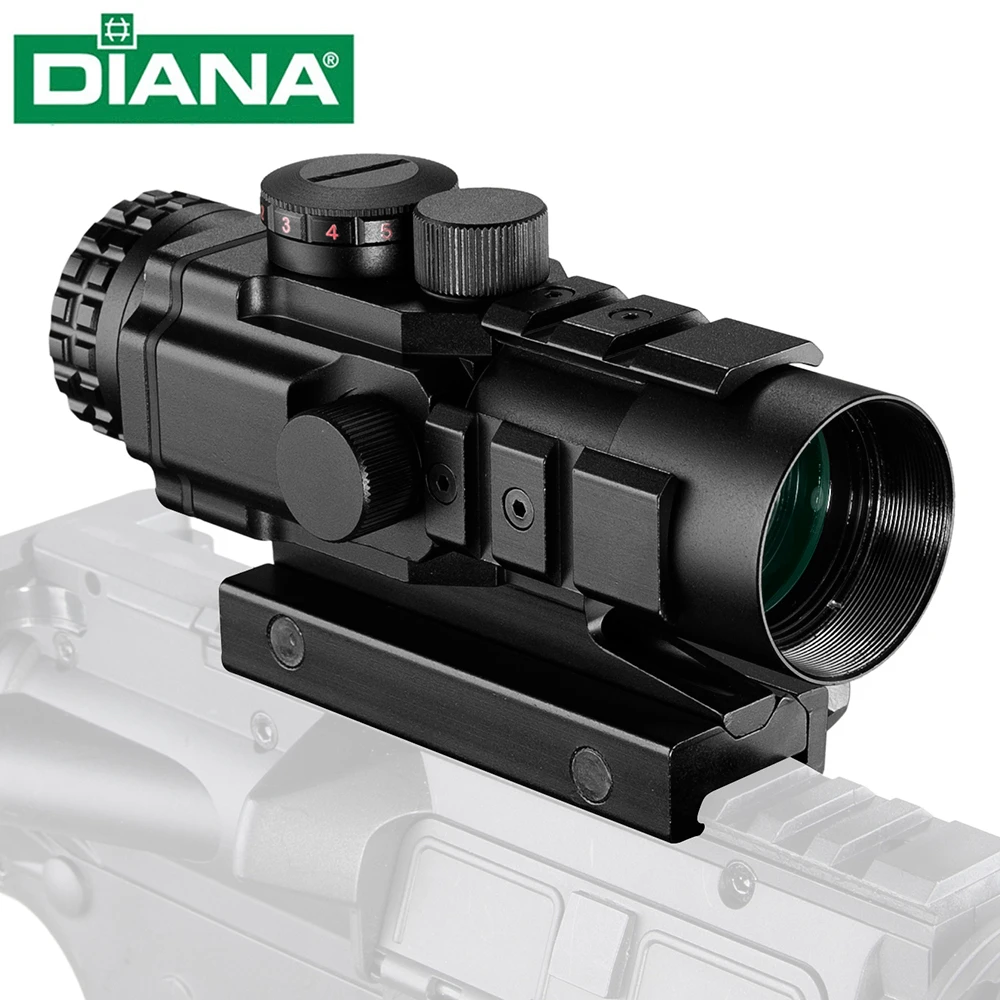 DIANA 3X32 Red dot zelené svetlo, lovecká puška Collimator pohľad taktické optické Puška rozsah Odhaliť priestor pre puška lov