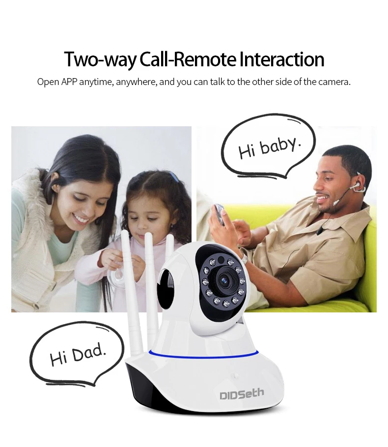 DIDseth 2ks 1080P WiFi IP Kamera 2MP Home Security Kamera 3 Anténa Bezdrôtového obojsmerné Audio Nočné Videnie Baby Monitor Cam