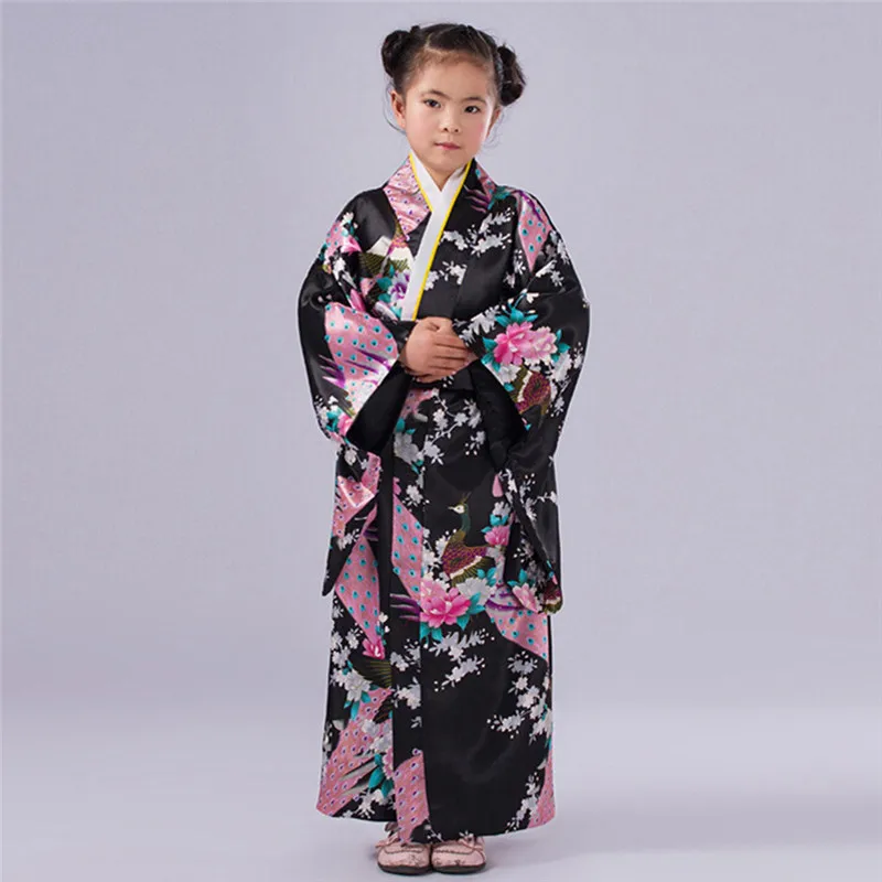 Dievča japonské kimono Batoľa Detský Baby Dievčatá Oblečenie Oblečenie Kimono Šaty, Japonský Kroji #3O08
