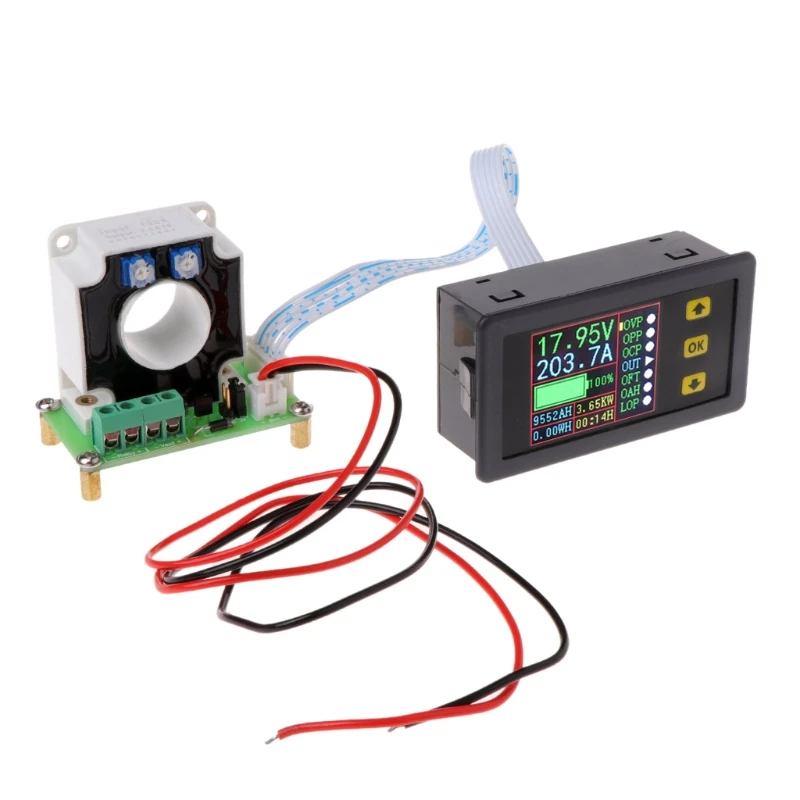 Digitálny Multimeter DC 0-90V 0-100A Voltmeter Ammeter Power Monitor w Hall Senzor, Multifunkčný Obojsmerný Meter