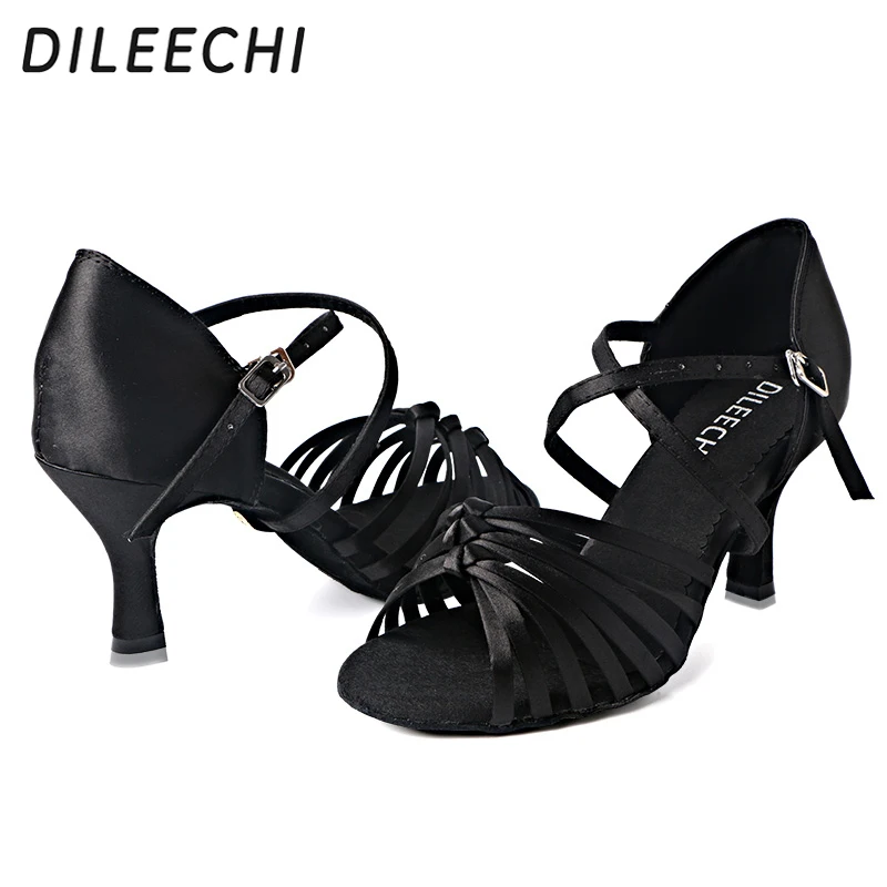 DILEECHI Hot predaj Ženy Profesionálne Tanečné Topánky Sála Tanečné Topánky Dámy latinské Tanečné Topánky podpätky 75MM
