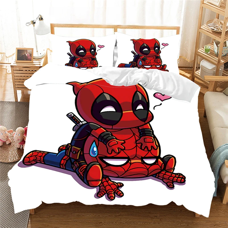 Disney Deadpool posteľná bielizeň Nastaviť Perinu obliečka na Vankúš bytový Textil Dospelých Detí Darček Kráľovná King Size Postelí Nastavenie (NIE List)
