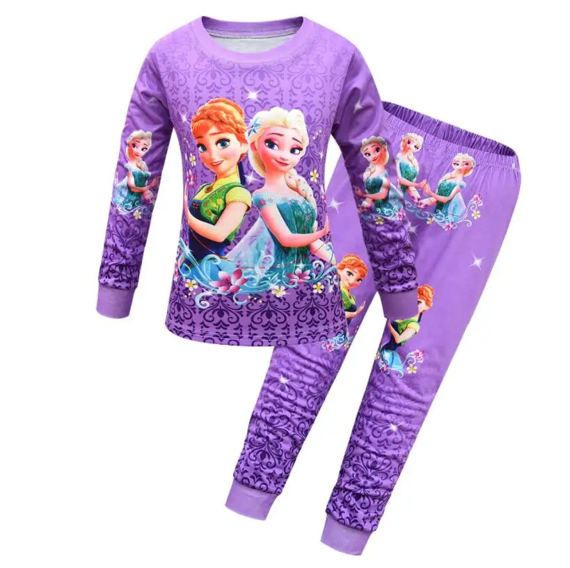 Disney Dievčatá Chlapci Bavlnené Pyžamá sady Cartoon Mrazené batoľa Sleepwear pijamas detská Pyžama vyhovovali deti oblečenie Oblek