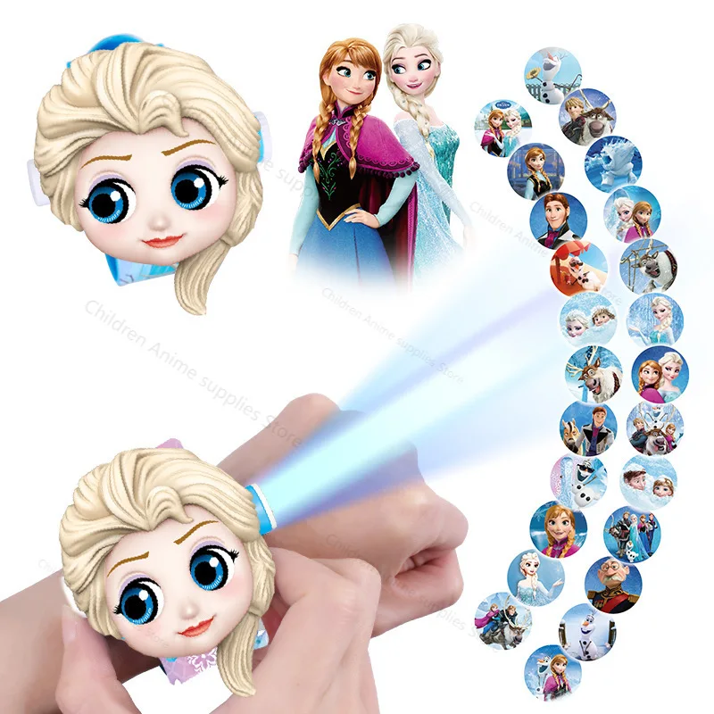 Disney Hračky Mrazené Princezná Elsa Mickey Mouse Detí Cartoon 3D Projekcia Hodinky Hodiny Mickey Minnie Hodiny Darčeky pre Dievčatá