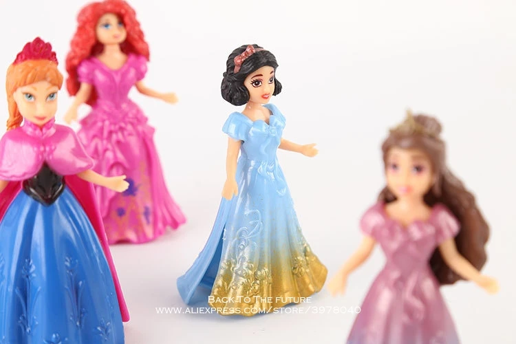 Disney Princezná Magic Klip Bábiky Šaty Magiclip 8pcs/set 9 cm Akcia Obrázok Anime Dekorácie Zber Figúrka Hračky model dieťa