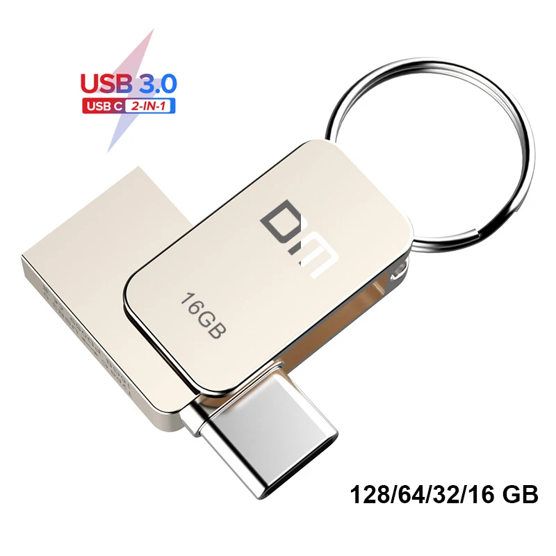 DM PD059 USB Flash Disk 128GB OTG Kovové USB 3.0, 64 GB kl ' úč Kľúč 32GB Typ C pero disk Mini 16GB Flash Memory Stick