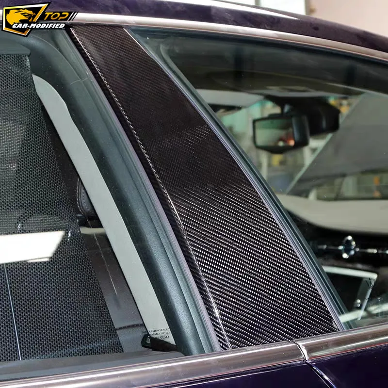 Doprava zadarmo Zabránilo poškriabaniu auto príslušenstvo, carbon fiber B-stĺpik okno orezania kryty pre Maserati Ghibli 2013 až