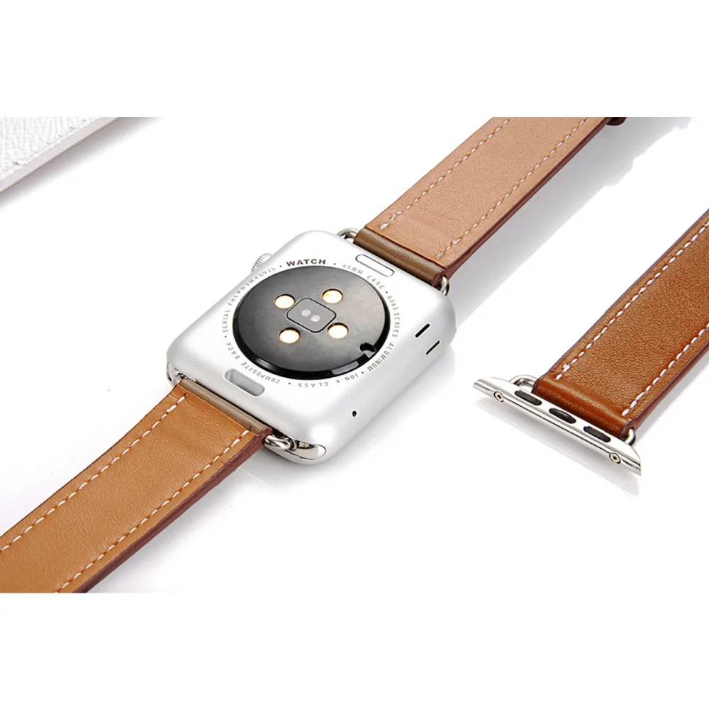 Double tour pre Apple hodinky kapela 44 mm 40 mm 42mm 38mm Textúrou pravej Kože watchband náramok iWatch series 3 4 5 se 6 popruh