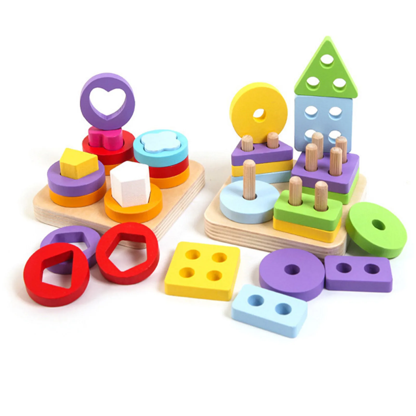 Drevené Puzzle Bloky Montessori Vzdelávacích Drevené Hračky Geometrického Tvaru Uznanie Laminované Typ Vzdelávacie Hračka Obrazová Skladačka