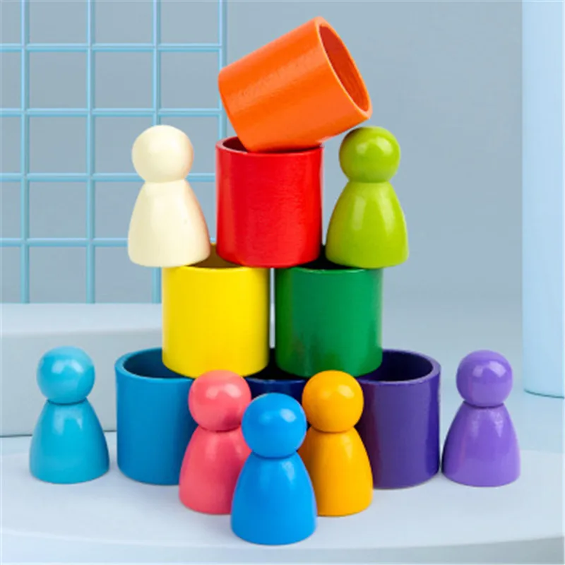 Dropshipping Drevený Dom je Takéto Bloky Rainbow Stavebné Bloky, detské Hračky Vzdelávacie Hračky Darček k Narodeninám