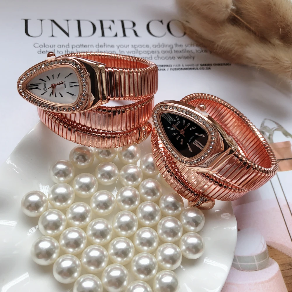 Dámske hodinky top značky luxusné had náramok ženy, sledovať módne šaty crystal hodinky žena hodiny Marca 8 dámy darček