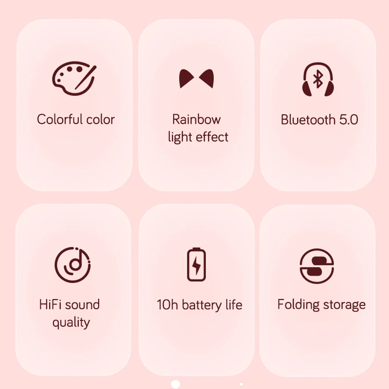 Dúha Farebná Led Mačka Ucho Bluetooth 5.0 Slúchadlá Šumu Deti Herné Headset Slúchadlá Pre MP3/TF Karty, 3.5 Mm Konektor