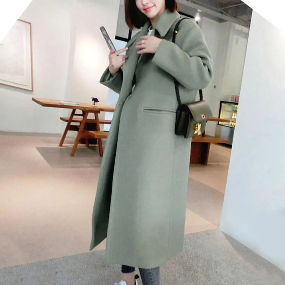 Elegantné Zimné Vlnený Kabát Ženy Zmes Kórejský Štýl Čierne Dlhé Kabáty Vintage Vlna Kabát Nadrozmerná Outwear 2020