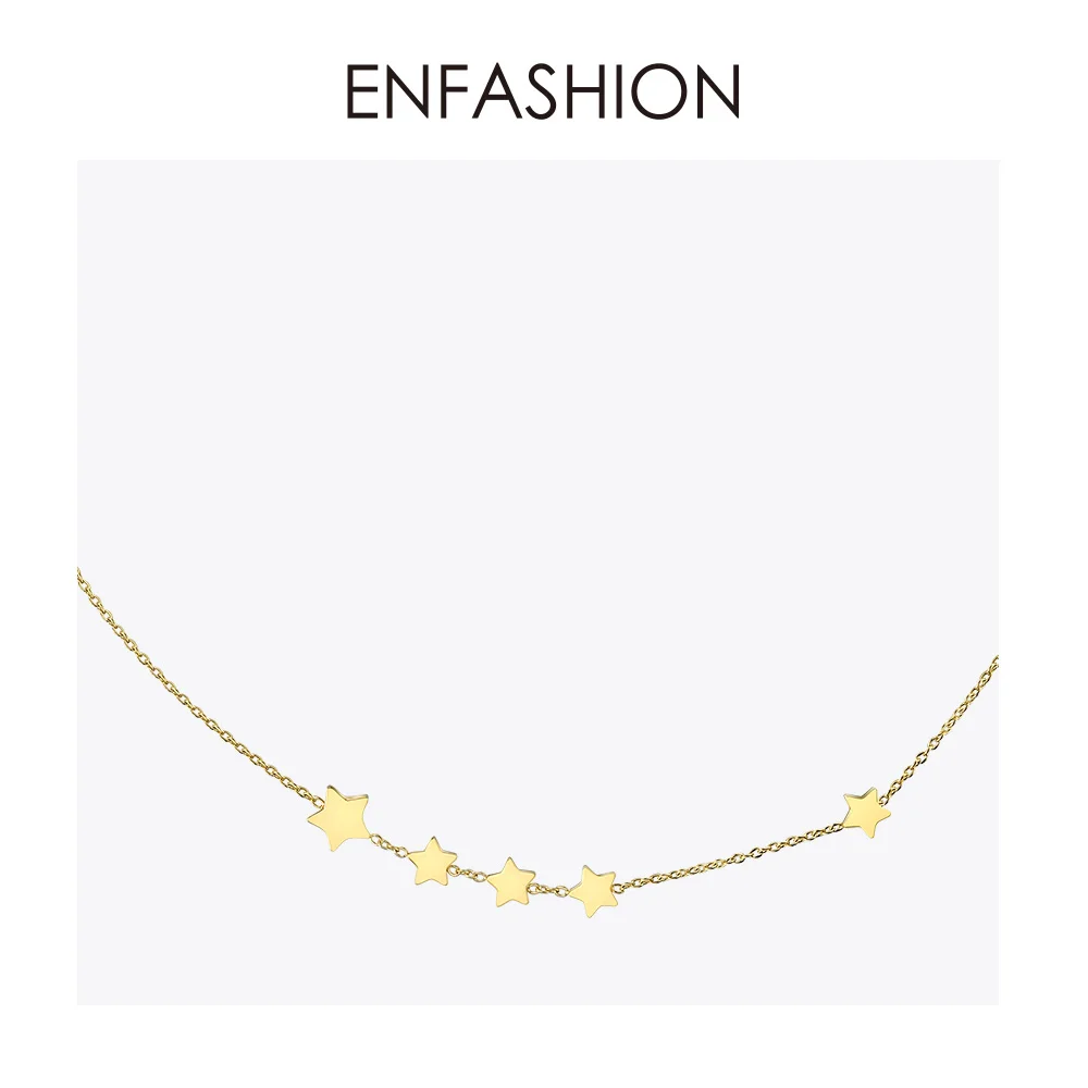 Enfashion Star Choker Náhrdelník Pre Ženy, Najlepší Priateľ Dar Zlatá Farba Reťazca, Náhrdelníky, Módne Boho Dovolenku Šperky Ketting PM3004