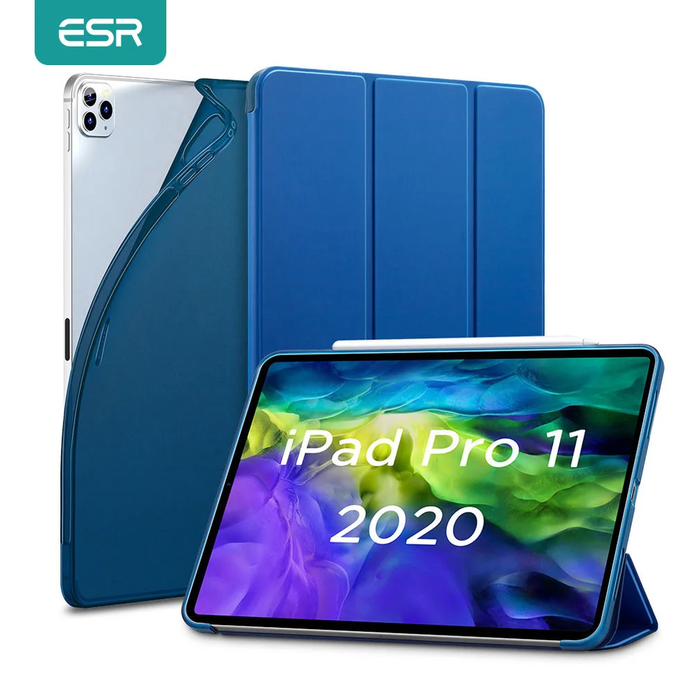 ESR pre iPad Pro 11 2020 Prípade Mäkké TPU Auto Wake Spánku Smart Cover pre iPad Pro 2020 11 12.9 palcový Prípade Plnej Zadný Kryt Funda 4.