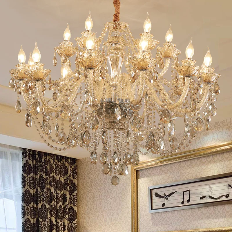 Európsky štýl krištáľový luster obývacia izba lampa svetlo luxusnú atmosféru spálne, jedáleň lampa jednoduché moderná vila osvetlenie