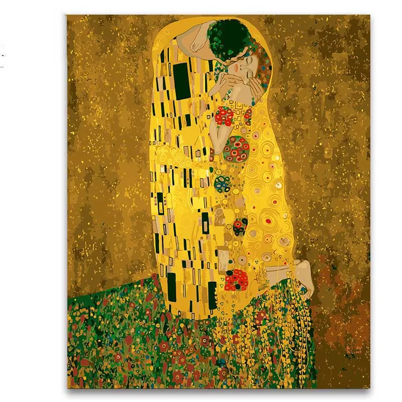 Farebnosť podľa čísla balíku Gustav Klimt bozkávanie zlato obrázok obrazy obrázky s súpravy pre obývacej miestnosti dekorácie