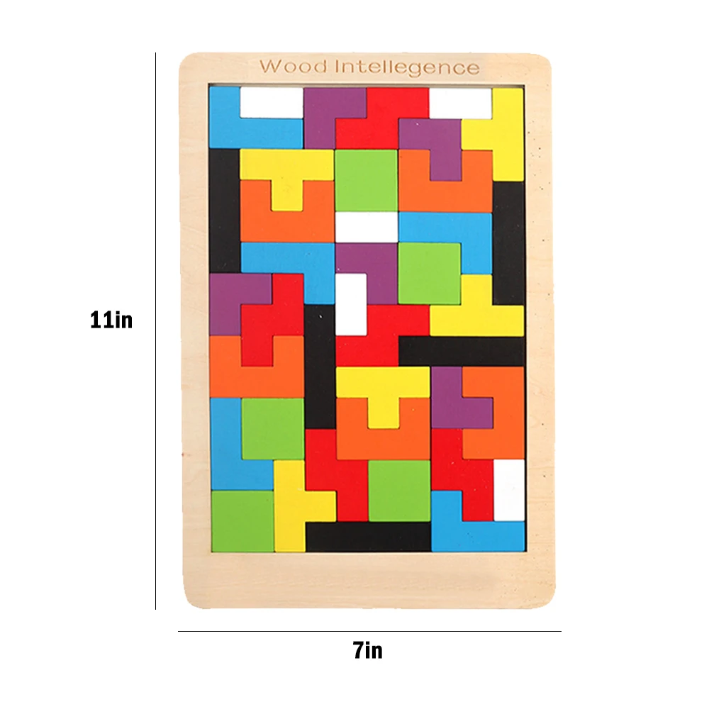 Farebné Drevené 3D Puzzle Tangram Matematika Hračky, Hry Detí predškolského Magination Duševného Vzdelávacie Hračky pre Deti,