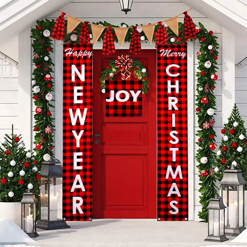 FENGRISE Vianočné Dvere Záves Veselé Vianočné Dekorácie pre Domov Vianoce Rytier Opony Natal Navidad 2020 Šťastný Nový Rok 2021