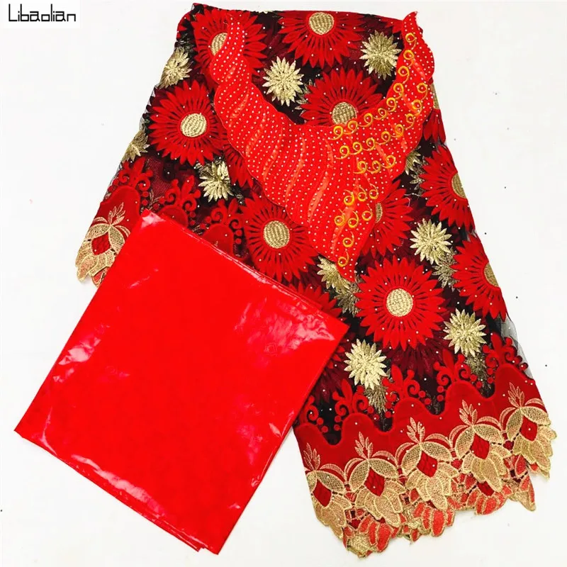 Francúzsky Čistý čipky textílie s africkými bazin tkaniny, výšivky švajčiarskej čipky textílie 2.5+2.5 dvore bazin riche textílie 3ks/set B27-14
