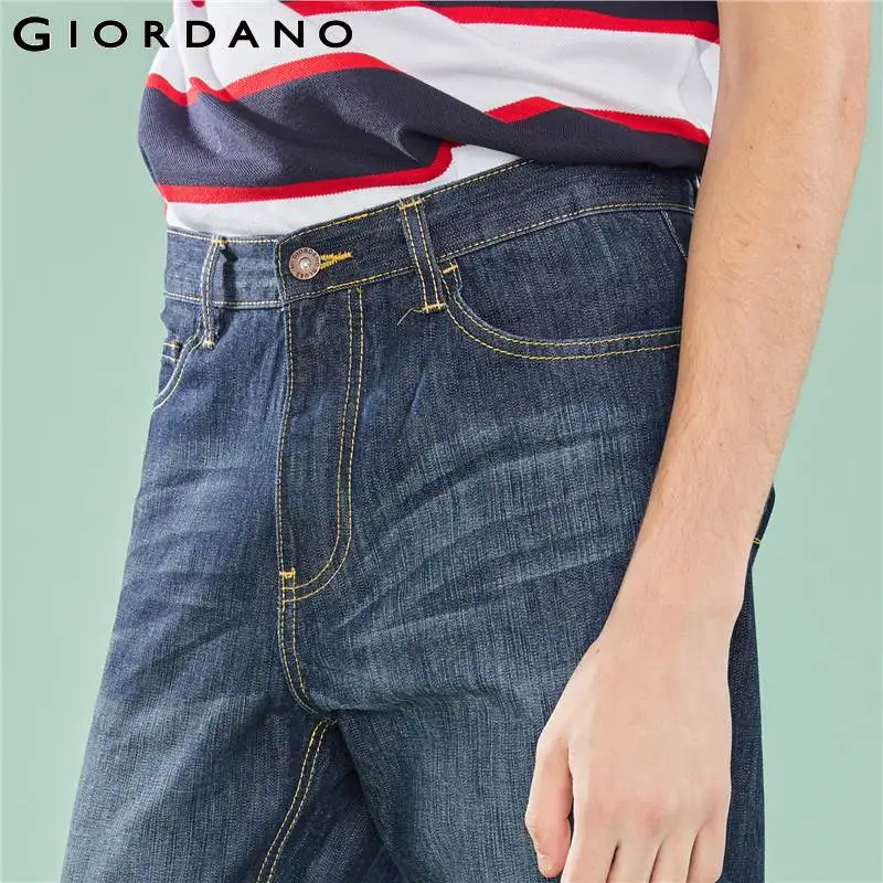Giordano Mužov Značky Módne Džínsy Bežné Mužské Džínsové Nohavice Bavlna Klasické Zúžený Džínsy Masculina Polovice Vznik Džínsové Nohavice