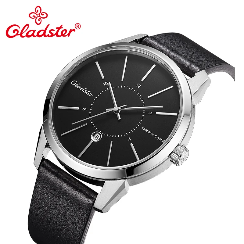 Gladster Luxusné Japonsko MIYOTA2115 Módne Kože Vodotesné Hodinky Športové Náramkové hodinky Sapphire Crystal Kalendár Muž Quartz Hodiny