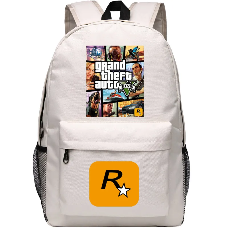 Grand Theft Auto Batoh Pre Chlapcov GTA Plátno Taška na Rameno Travel Školské tašky Pre Teenagerov Bežné Laptop Taška Mochila Lech