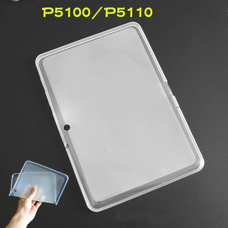 GT-P5100 P5110 P5113 obal Pre Samsung Galaxy Tab 2 10.1 palcový 2012 P5100 Pokrytie 360 Plný Protecive Mäkké TPU Kryt Jasné Späť Prípadoch