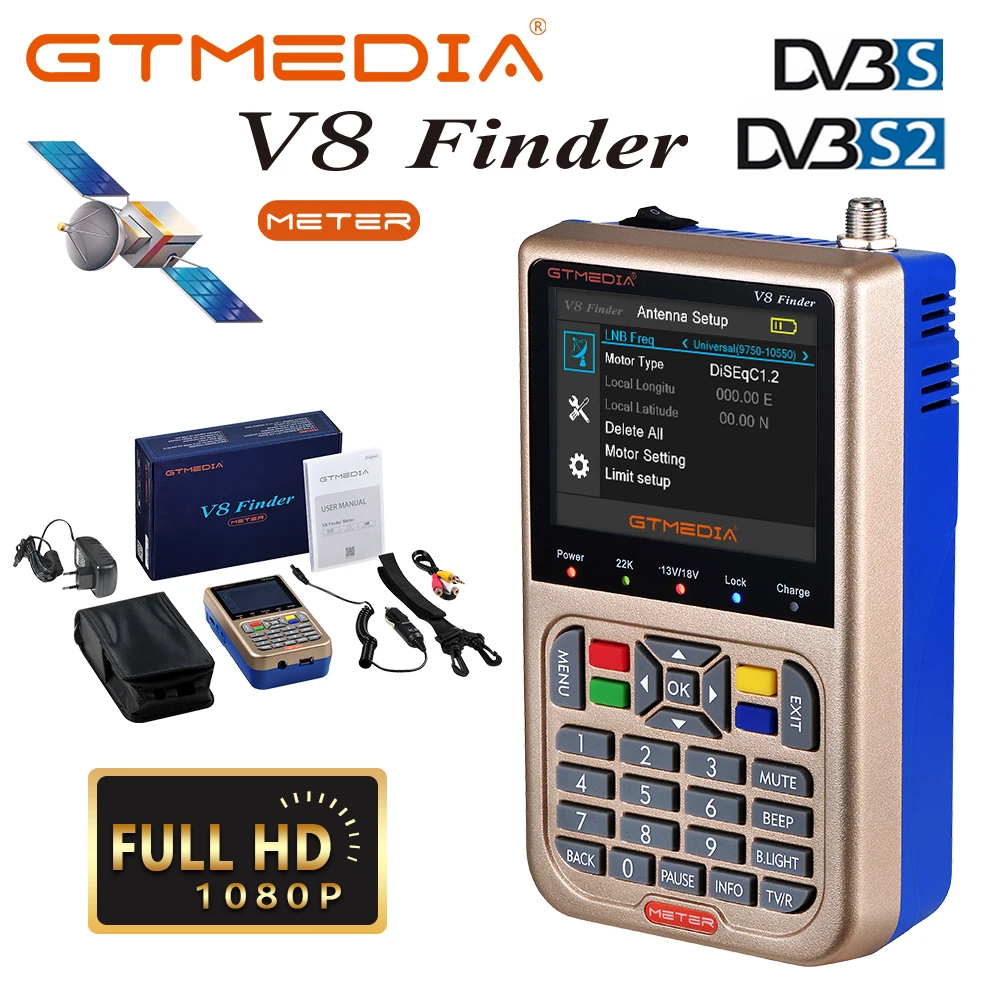 GTmedia v8 Satelitné Vyhľadávanie meter DVB-S2/S2X FTA Sat prepojenie Digitálneho PK WS 6933 Satelitná Finder Meter brasil doprava zadarmo