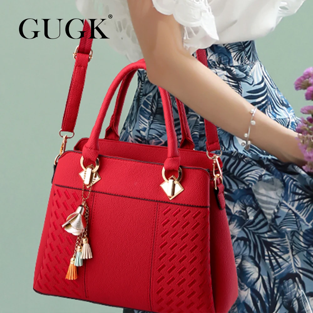 GUGK kabelky žena vynikajúcu kvalitu razba kvetinový žena zips strapce dekorácie vnútorný priestor tašky cez rameno GB08