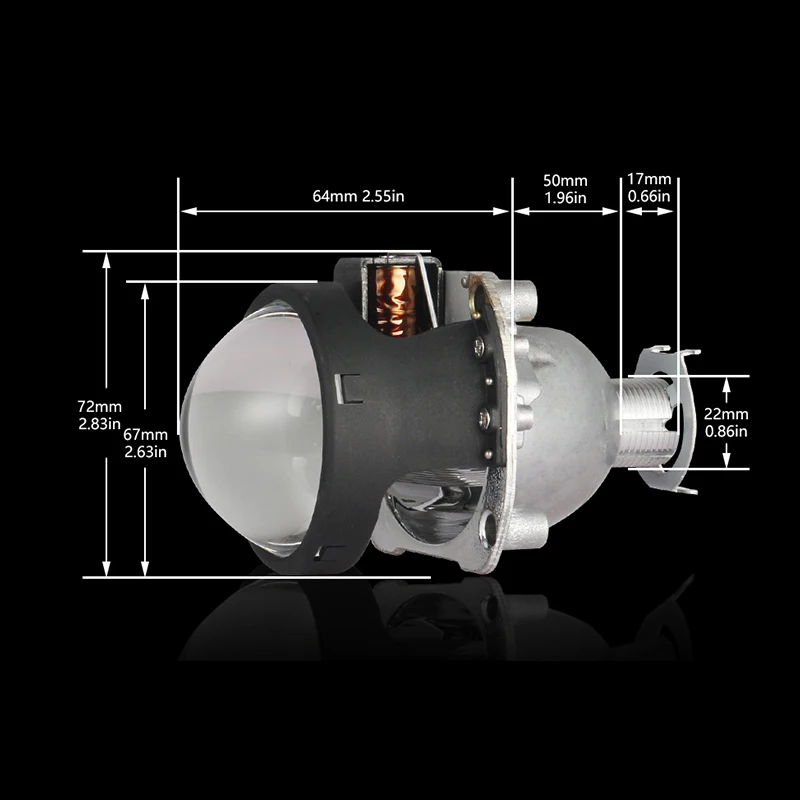 GZKAFOLEE 2ks Universual 2,5 palca Mini Projektor Len H4 H7 Pätice Auto Svetlometu Retrofit Náhradný motocykel, Auto Svetlomety