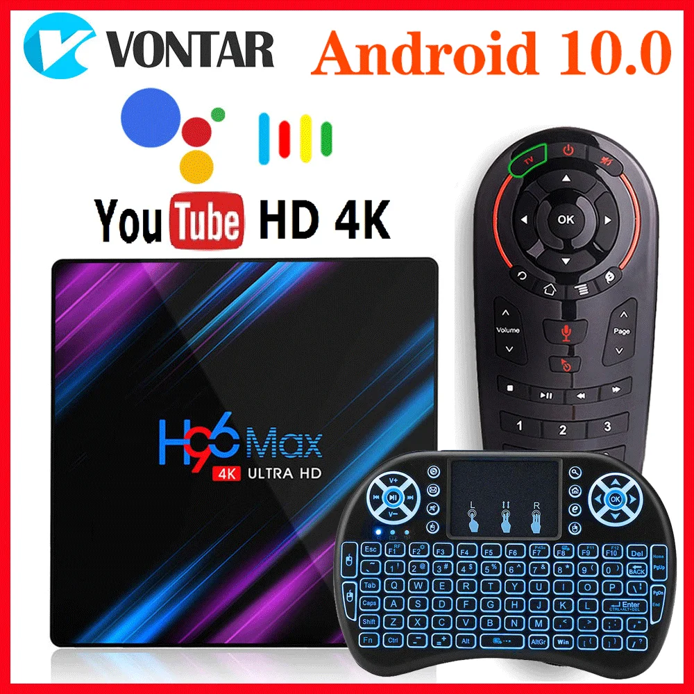 H96 MAX Smart TV Box Android 10 TVBox 4K Youtube RK3318 4 GB RAM, 64 GB ROM Set-top Box 9.0 H96MAX 2 GB, 16 GB Google Voice Assitant