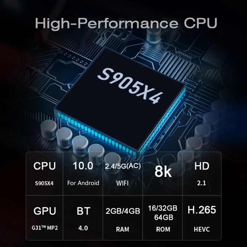 H96 Max X4 S905 4GB RAM - 64 G Smart TV Box Podpora Dual Frequency Wifi, BT HD - 8K 1080p na Youtube Tik Klop - Media Player