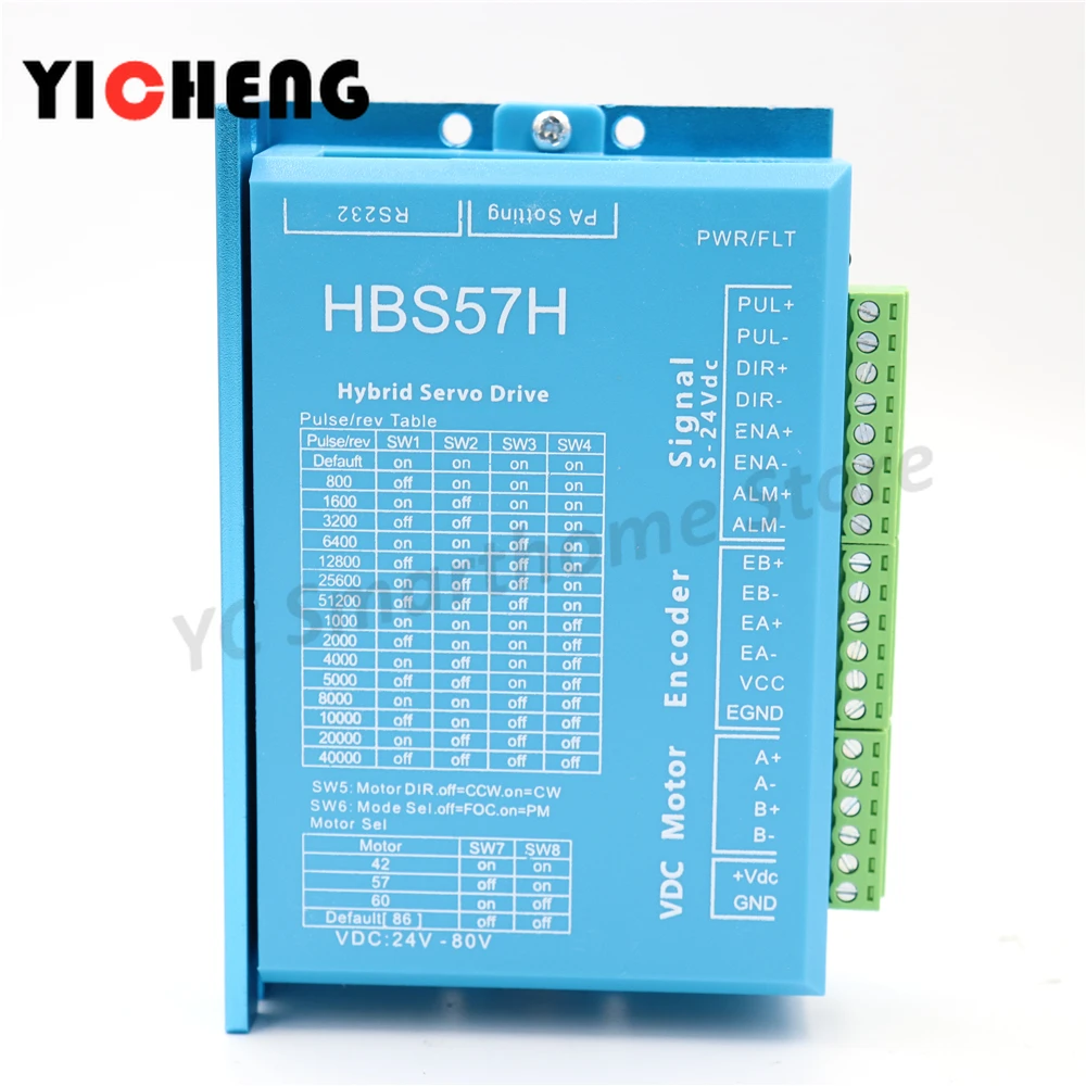 HBS57H kvality čip ,57 uzavretej slučke stepper motor vodiča, podporuje 232 komunikácia 24-80V JEDNOSMERNÝ prúd Maximálny prúd 5A