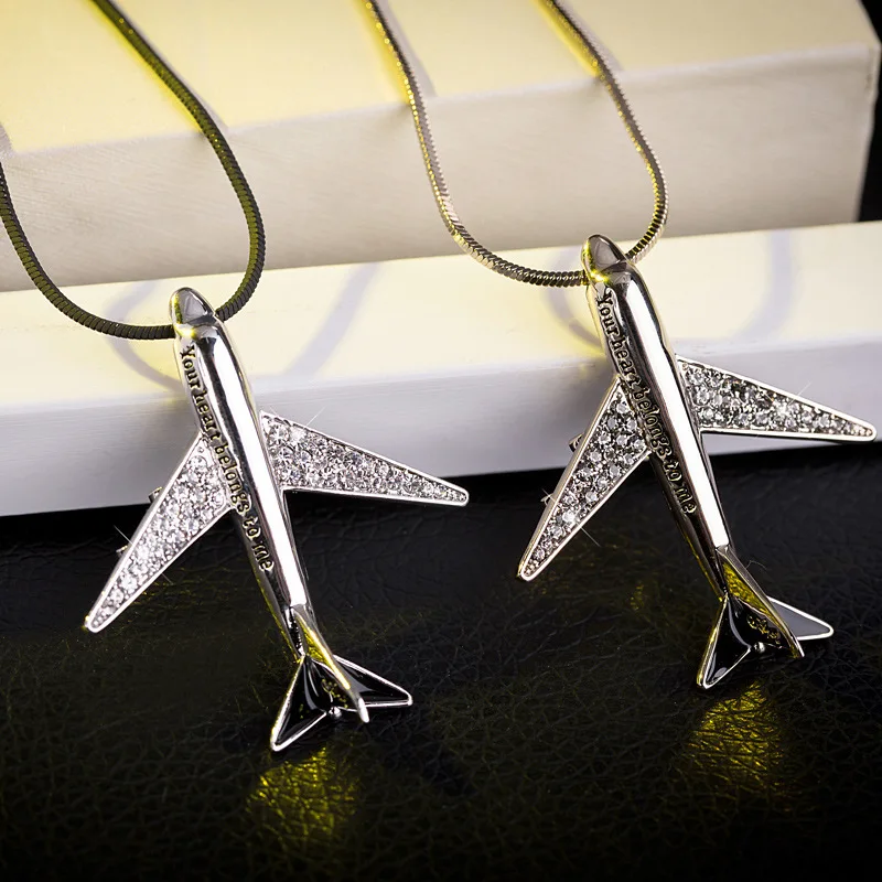Heeda Kpop minimalistický módne šperky 2018 nové kreatívne jedinečný realisticky lietadlo prívesok náhrdelník elegantné joker sveter reťazca