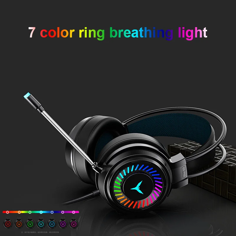 Herný Headset Ušné Slúchadlá Drôtové Hráč Priestorový zvuk-Slúchadlá Stereo Slúchadlá S LED Svetlom Pre PC Gamer