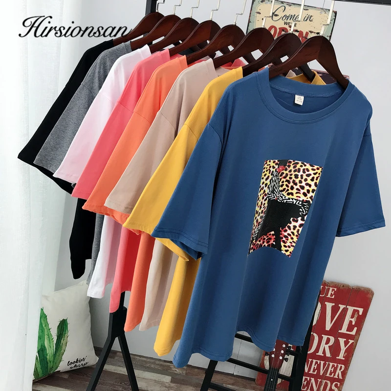 Hirsionsan Abstraktné Leopard Vytlačené T Shirt Ženy Punk Vintage Voľné Letné Bavlnené Tričko Kórejský Streetwear Bežné Ženské Topy
