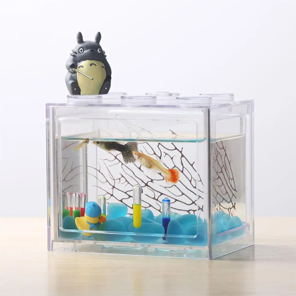 HobbyLane Superposed Mini Akvárium Akvárium pre Rachot Ryby Marimo Spider Marimo(Nie USB nie je Žiadny Svetelný)