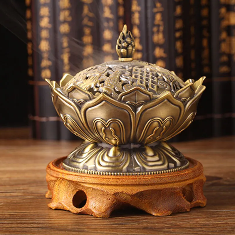 Home Decor Plavidlá Tibetskej Kadidlo Horák Bronz Lotus Navrhnutý Tak, Kovové Nástroje Mini Zliatiny Zberateľské Predmety Náboženstvo A Spiritualita