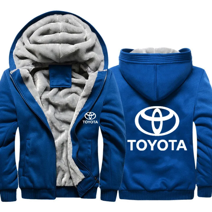 Hoodies Mužov Toyota Auto Logo Tlače Mens Bunda s Kapucňou, Zimné Zahustiť Teplé Fleece bavlna Zips Kamufláž Raglan Mens Kabát Bunda