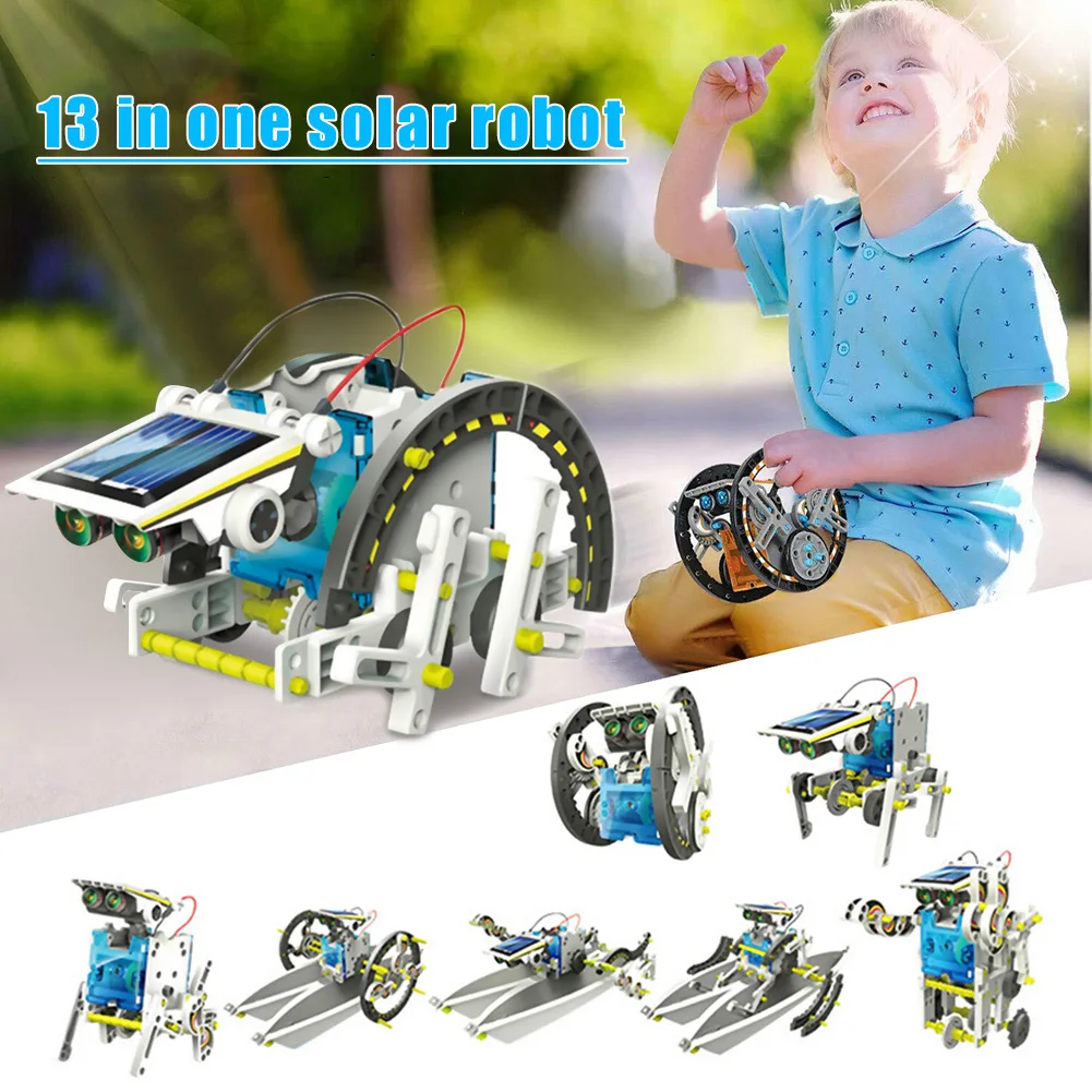 Hot Predaj 13 v 1 Deti DIY Zmontované Solárny Robot Hračky pre Deti, Vzdelávacie Hračky Prírodovedných LBV