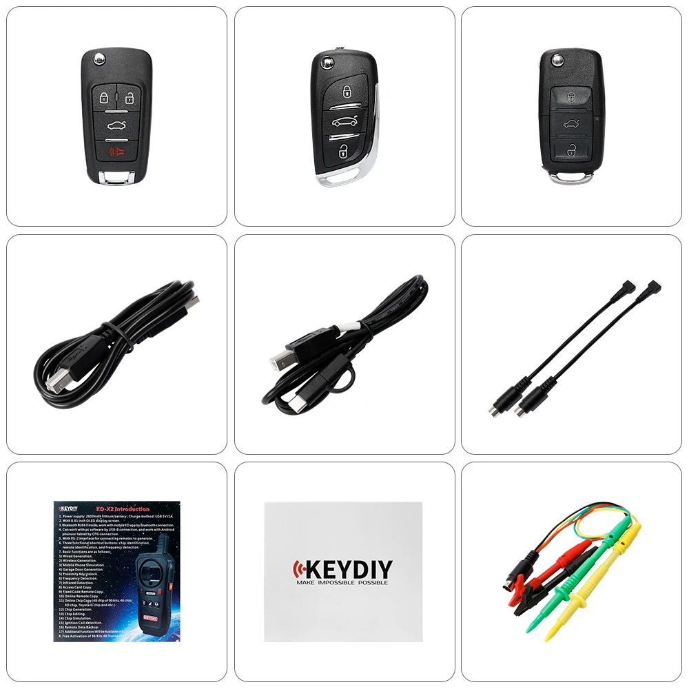 Hot Predaj OBD2 Auto Diagnostický nástroj KEYDIY KD-X2 Kľúča Vozidla, Garážové brány Vzdialenej kd x2 Generater/Čip Reader/Frekvencia