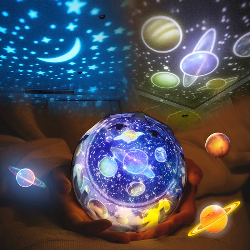 Hviezdne nebo projektor Planéty Magic Projektor Hračka Zem, Vesmír LED Lampa Farebné Otočiť Blikajúce Hviezdy Deti Baby Vianočný Darček