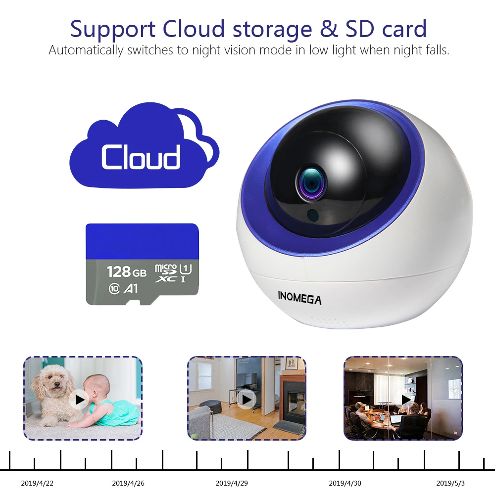 INQMEGA Cloud IP Dome Kamera Auto Tracking 4MP 1080P Krytý Home Security Dohľadu CCTV Kamery Infračervené/Audio/Alarm/Pan/Tilt