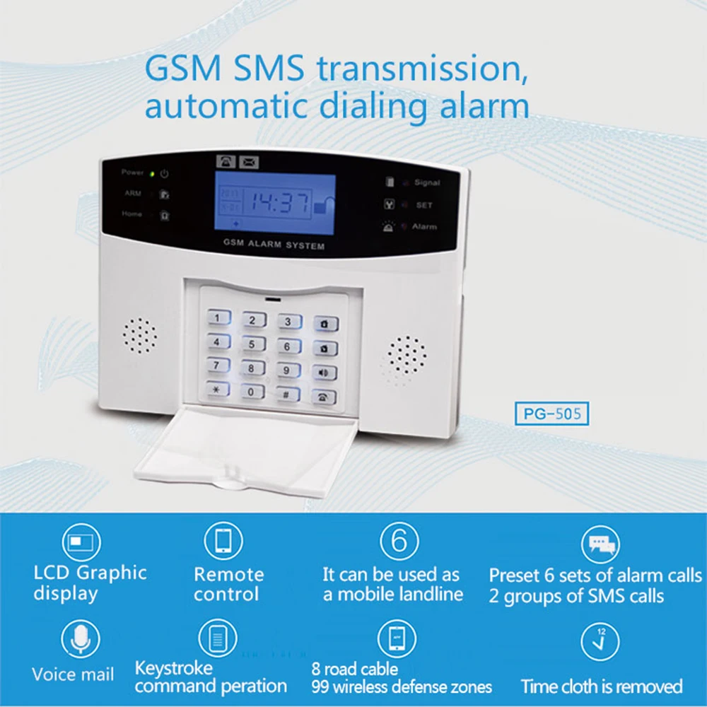 IOS Android 433Mhz Bezdrôtový Gsm alarm Home Security bezpečnostný Systém s Siréna Snímač Pohybu káblové smart Alarm Kit