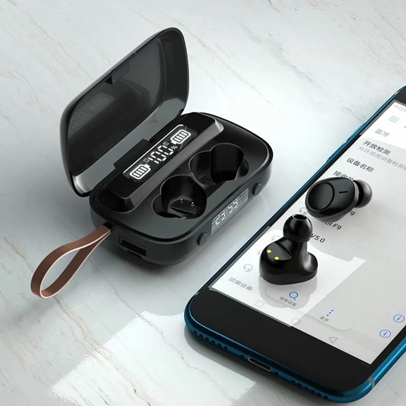 Ipx7 Nepremokavé Tws Bluetooth 5.1 Slúchadlá s Mikrofónom Športové Slúchadlá, Stlačte Ovládanie Hudby Slúchadlá pre mobilné Telefóny